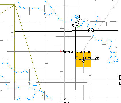 Buckeye township, IA map