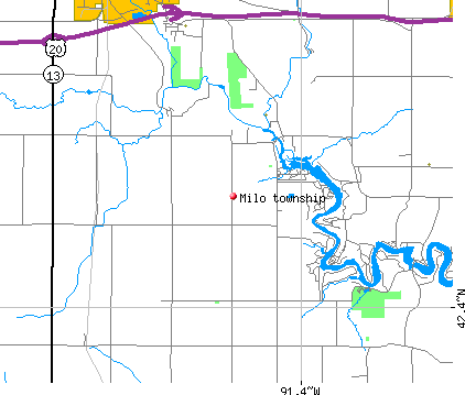 Milo township, IA map