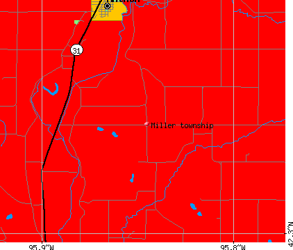 Miller township, IA map