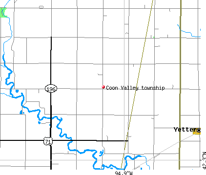Coon Valley township, IA map