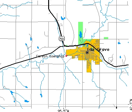 Corwin township, IA map