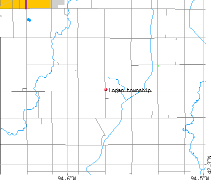Logan township, IA map