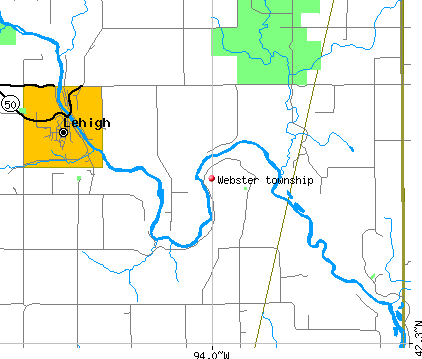 Webster township, IA map