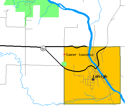 Sumner township, IA map