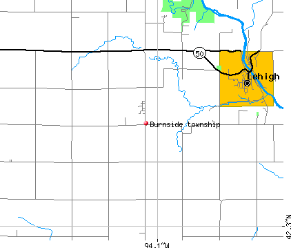 Burnside township, IA map