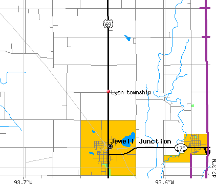 Lyon township, IA map