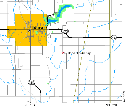 Eldora township, IA map