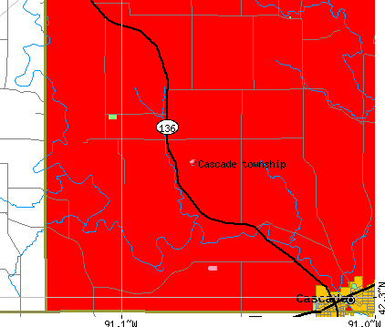 Cascade township, IA map