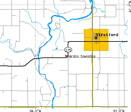 Hardin township, IA map