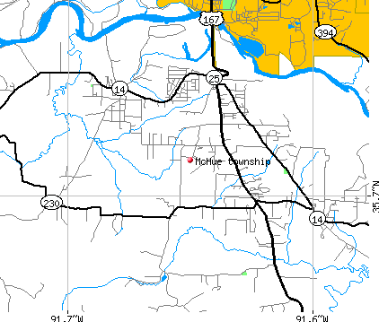McHue township, AR map