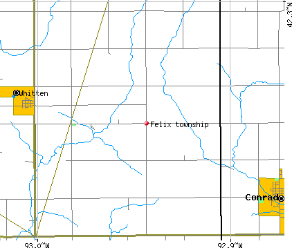 Felix township, IA map