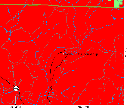 Cove City township, AR map