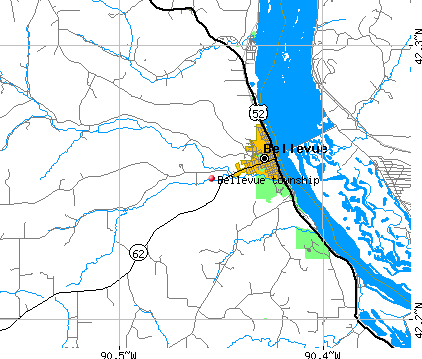 Bellevue township, IA map