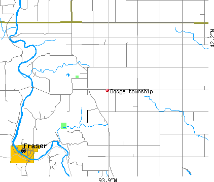Dodge township, IA map