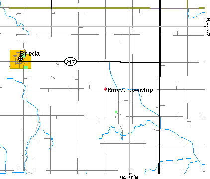 Kniest township, IA map
