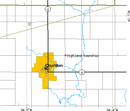 Highland township, IA map