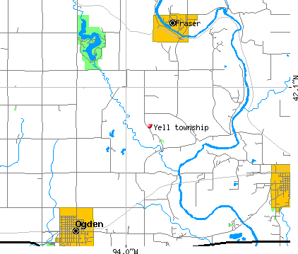 Yell township, IA map