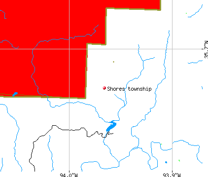 Shores township, AR map