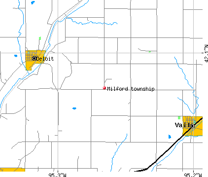 Milford township, IA map