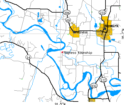 Magness township, AR map