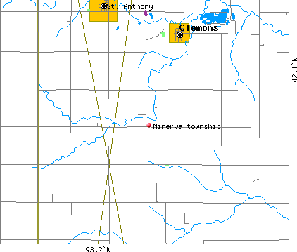 Minerva township, IA map