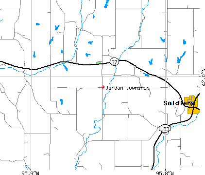 Jordan township, IA map