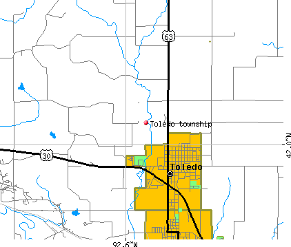 Toledo township, IA map