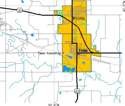 Tama township, IA map