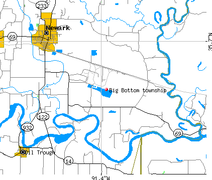 Big Bottom township, AR map