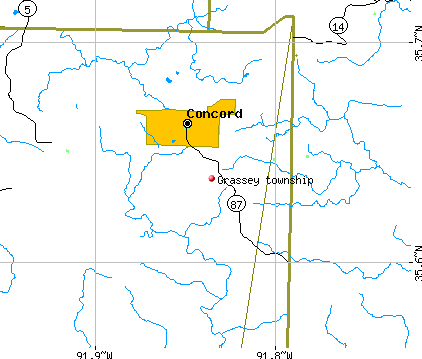 Grassey township, AR map