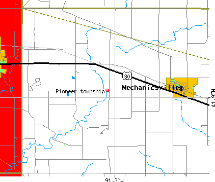 Pioneer township, IA map