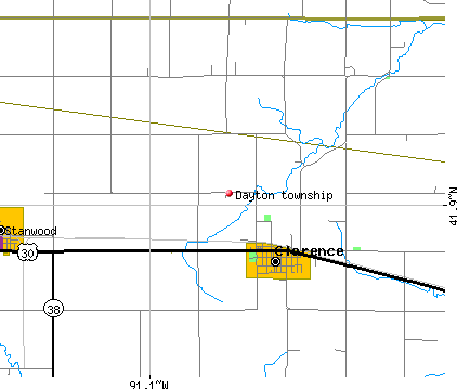 Dayton township, IA map