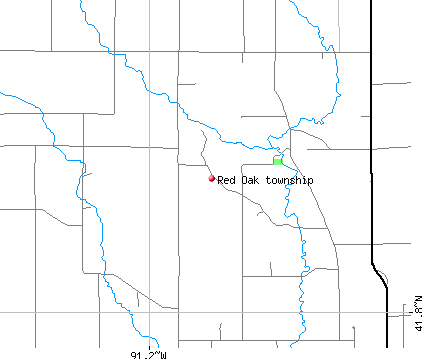 Red Oak township, IA map