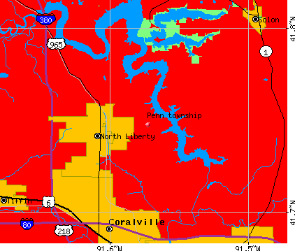 Penn township, IA map