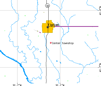 Center township, IA map