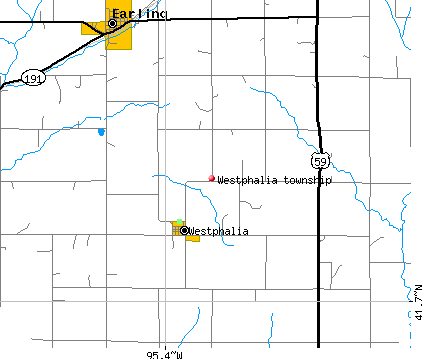 Westphalia township, IA map
