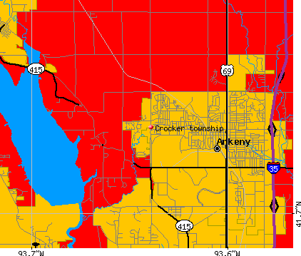 Crocker township, IA map
