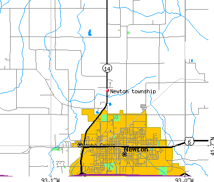 Newton township, IA map