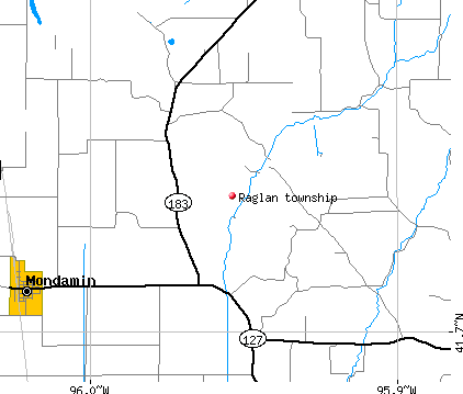 Raglan township, IA map