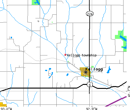 Kellogg township, IA map