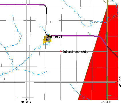 Inland township, IA map