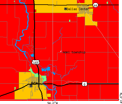 Adel township, IA map