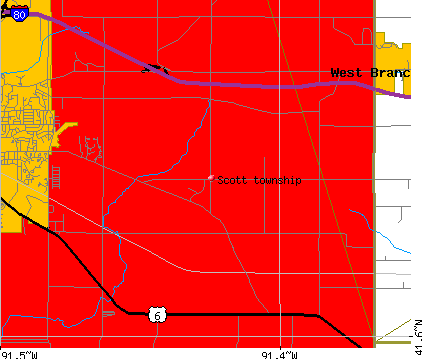 Scott township, IA map