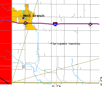 Springdale township, IA map