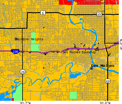 Des Moines township, IA map