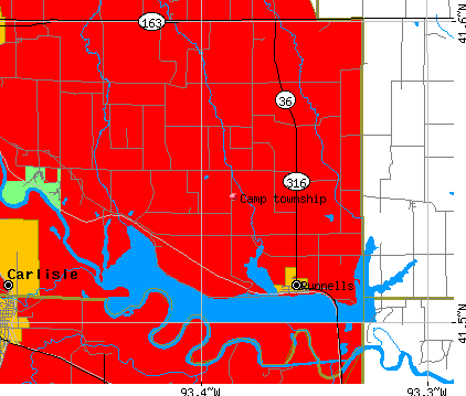 Camp township, IA map