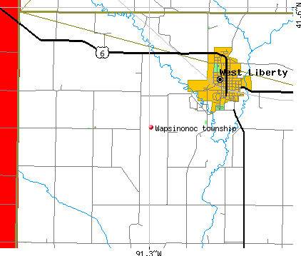 Wapsinonoc township, IA map