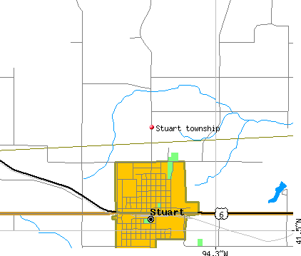 Stuart township, IA map