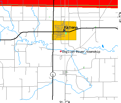 English River township, IA map