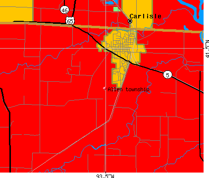Allen township, IA map